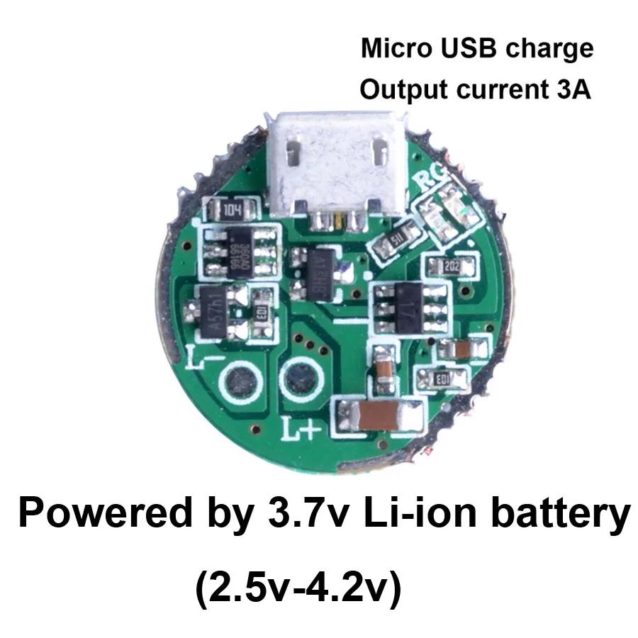 LED 18650 26650  ̹, 20mm, 5V, CŸ, ũ USB ̺ , 2.5V-3.7V-4.2V ȸ, XML T6 L2